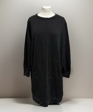 Damen Pullover Hoodie Gr. 52/54 Schwarz Pullover Kleid Oversize Langarm Sweater