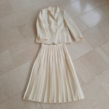 Original 80er Jahre Faltenrock und Blazer  Gr. 38 weiß eierschale Vintag