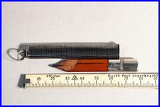 1920er J. FABER TANZ o. Taschen FLACH Bleistift Niello Silber Cross Hetch Dekor