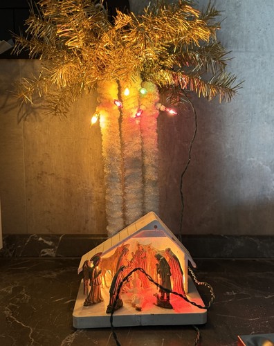 Krippe mit lichtern lichter - krippe,