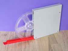 120m Super-8 Filmspule REVUE Transparent Film-Leerspule Kunststoff-Box 70er (DJ)