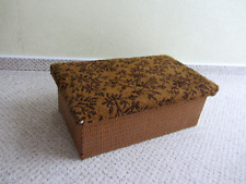 Alte DDR Holz - Fußbank mit Stoff bezogen / Hocker / Schemel / Tritt / Ostalgie