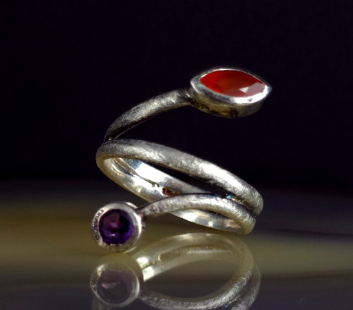 Ring silber 925 - silber, feueropal