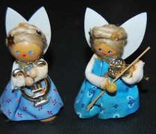 2 x Original  Prosel  -Engel mit Harfe und Geige - Handarbeit - Weihnachten, ALT