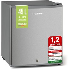 Minikühlschrank E (45L) mit Schloss und Frostfach - Mini Kühlschrank, Silber