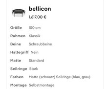 bellicon trampoline gebraucht
