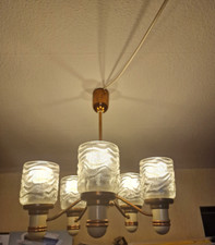 DDR Kronleuchter 5 flammig, Kupfer, 70ziger Jahre,Vintage inc Leuchtmittel.
