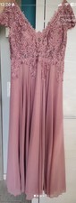 Abendkleid Abschlusskleid Kleid Festkleid Elegant Trauzeugin Gr. 42 Top Rose
