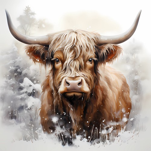 Wandbild highland kuh rind - highland,