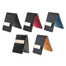 Die dünne Kreditkarte aus abnehmbarem Leder mit Klammer-Silber-Geldbörsen