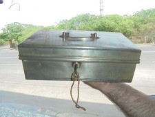 Alte Weiß Metall Groß Handgefertigt Fein Qualität Geld / Sicher Box,Sammlerstück