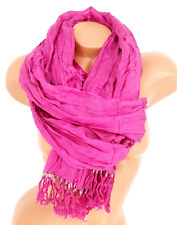 STYLE Damen eleganter Schal Tuch Glitzer Perlen Fransen pink NEU 026347