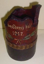 original Grabenkunst Granathülse Kartusche 1.Weltkrieg von 1912 handbemalt