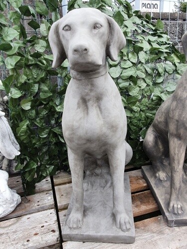 Gartenfigur hund grau - gartenfigur,