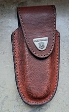 Victorinox Leather Pouch Case 4.0538 Brown with Metal Logo – Swiss Army Knife...