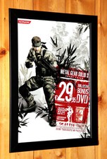 2006 Metal Gear Solid 3 Snake Eater kleines Poster/alte Anzeigenseite gerahmt PS2 Konami