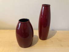 Vase Blumenvase von Scheurich Modell Amano rot zwei Stück 18 cm und 27 cm