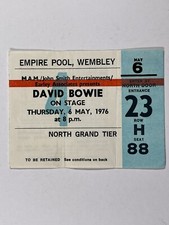 David Bowie Ticket Empire Pool Wembley Vintage Original Donnerstag, 6. Mai 1976