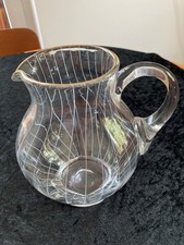 Poschinger Karaffe + 6 Weingläser + 6 Cognacgläser - Streifendekor mit Goldrand