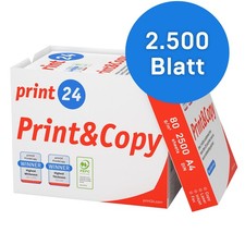 Druckerpapier Kopierpapier 2500 Blatt A4 80g Hochweiß PEFC-Zertifikat print24