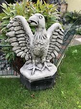Steinfigur, Adler Statue H.60 cm Steinguss Vögel Skulptur Gartenfigur Gartendeko