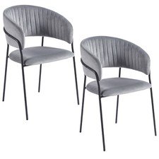 Set 2er Polsterstuhl Grau