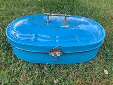 Emaille Brotdose Brotkasten Blau Unser tägliches Brot... Selten