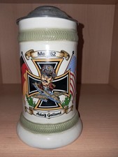 Bierkrug mit Zinndeckel - Me 262 Adolf Galland - Deutschland und USA
