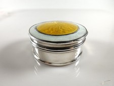 ANTIKE RUNDE SCHATULLE SILBER & EMAILLE GEPUNZT BIRMINGHAM 1919 REF 401/2