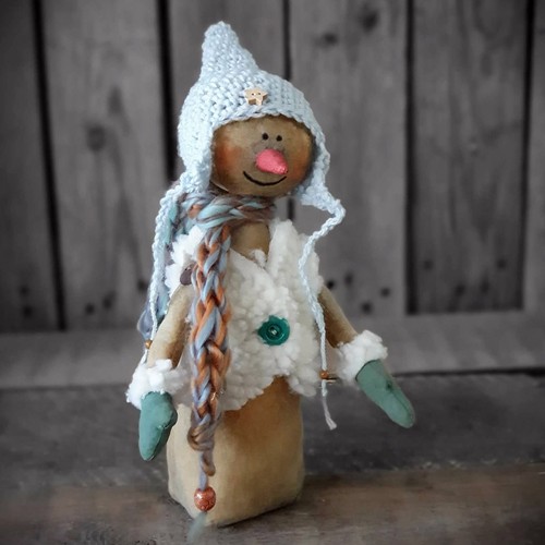 Vintage design stoffschneemann - vintage,