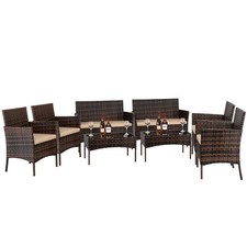 8 PCS Patio Rattan Sofa Set