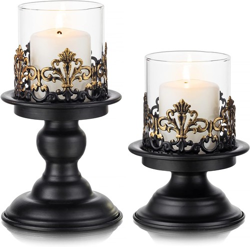 Kerzenständer schwarz vintage - kerzenständer,