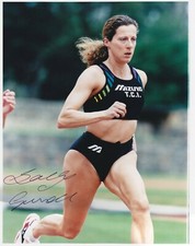 400 Meter Hürden Leichtathletik SALLY GUNNELL signiert 1996 Farb Pressefoto (B)