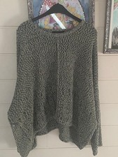 Barbara Speer Strick Pullover, sehr weit, Lagenlook,grün meliert