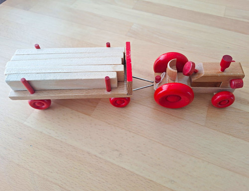 Holzspielzeug traktor mit - 2x,