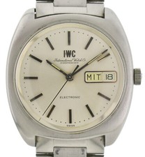 IWC Electronic Stimmgabel Vintage Herren Armbanduhr ~1970er Tag -Datum Edelstahl