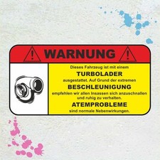 TURBO WARNUNG Aufkleber