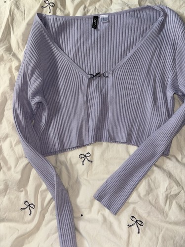 Gerippter cardigan crop mit - gerippter,