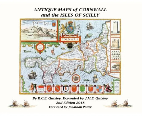 Antique maps cornwall and - antique, of