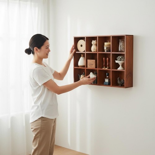 Holzregal mit fächern - holzregal,