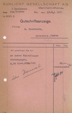 Gutschriftsanzeige Sunlicht