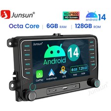 DAB+ Android 14 6+128GB Autoradio Carplay GPS Für VW Golf 5 6 Touran Tiguan Polo