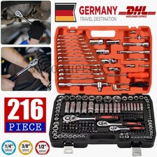 Profi Steckschlüsselsatz 216 tlg Ratschenkasten Werkzeug Auto Kfz 1/4" 3/8" 1/2"