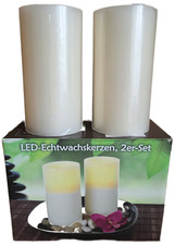 LED Kerzen  Echtwachskerzen Elektrokerzen 2er Set