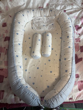 Schardt Babynest Kuschelnest Nestchen 90x50 cm Herzchen hellblau  TOP