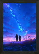 Anime Paar unter Sternen