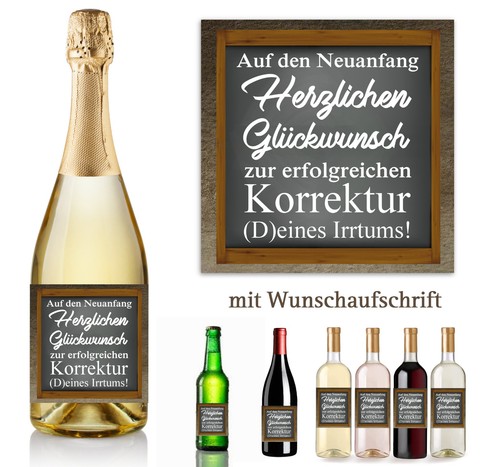 Aufkleber sektflasche geschenk - aufkleber,