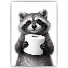 Waschbär Poster Badezimmer