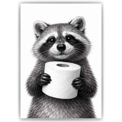 Waschbär poster badezimmer - waschbär,
