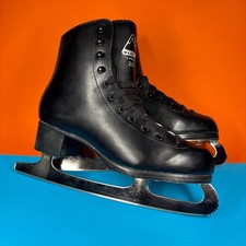 Jackson Glacier 222 Eiskunstlauf Schlittschuhe & Tasche - UK7 - schwarzes Leder - Top Zustand